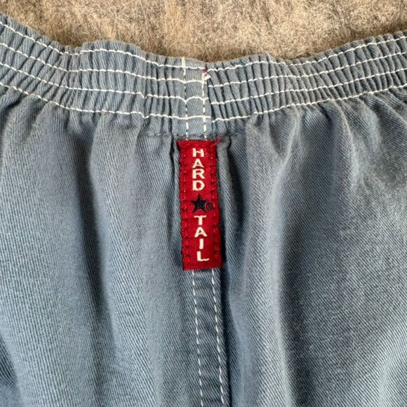 Hard Tail Pants Blue Cropped Size S Elastic Waist Pull On Wide Leg - Picture 10 of 10